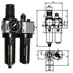 3464GF - FILTER-REDUCER-LUBRICATOR IN VARIOBLOC GROUP - Orig. Ewo